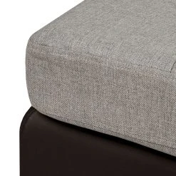 Roomscape Ecksofa Tosya - Kunstleder Dunkelbraun/Strukturstoff Grau - Ottomane davorstehend rechts -Wohnzimmermöbel boutique en ligne ecksofa brandon kunstleder dunkelbraun ottomane davorstehend rechts 395096