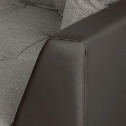 Roomscape Ecksofa Tosya - Kunstleder Dunkelbraun/Strukturstoff Grau - Ottomane davorstehend rechts -Wohnzimmermöbel boutique en ligne ecksofa brandon kunstleder dunkelbraun ottomane davorstehend rechts 395098