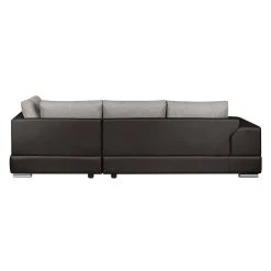 Roomscape Ecksofa Tosya - Kunstleder Dunkelbraun/Strukturstoff Grau - Ottomane davorstehend rechts -Wohnzimmermöbel boutique en ligne ecksofa brandon kunstleder dunkelbraun ottomane davorstehend rechts 395100