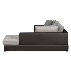 Roomscape Ecksofa Tosya - Kunstleder Dunkelbraun/Strukturstoff Grau - Ottomane davorstehend rechts -Wohnzimmermöbel boutique en ligne ecksofa brandon kunstleder dunkelbraun ottomane davorstehend rechts 395102