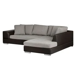 Roomscape Ecksofa Tosya - Kunstleder Dunkelbraun/Strukturstoff Grau - Ottomane davorstehend rechts -Wohnzimmermöbel boutique en ligne ecksofa brandon kunstleder dunkelbraun ottomane davorstehend rechts 395103