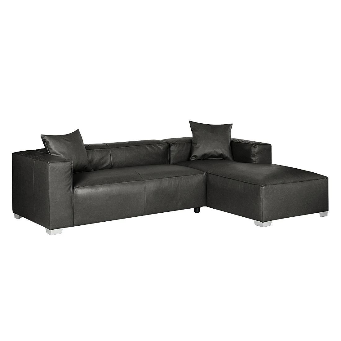 Loftscape Ecksofa Calli - Kunstleder Anthrazit - Longchair davorstehend rechts 1 Loftscape Ecksofa Calli - Kunstleder Anthrazit - Longchair davorstehend rechts