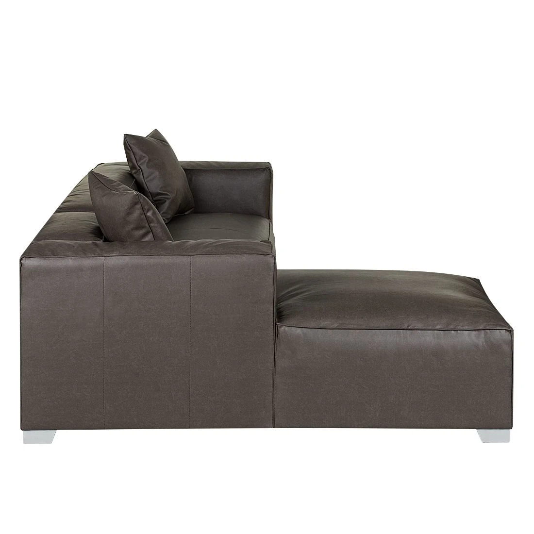 Loftscape Ecksofa Calli - Kunstleder Dunkelbraun - Longchair davorstehend links 5 Loftscape Ecksofa Calli - Kunstleder Dunkelbraun - Longchair davorstehend links – Bild 5