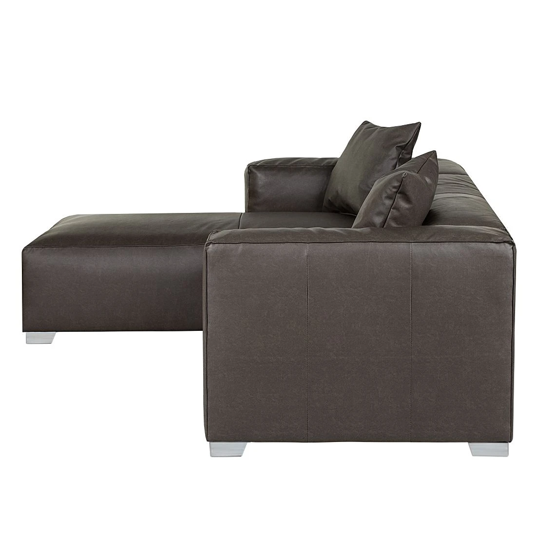 Loftscape Ecksofa Calli - Kunstleder Dunkelbraun - Longchair davorstehend links 4 Loftscape Ecksofa Calli - Kunstleder Dunkelbraun - Longchair davorstehend links – Bild 4