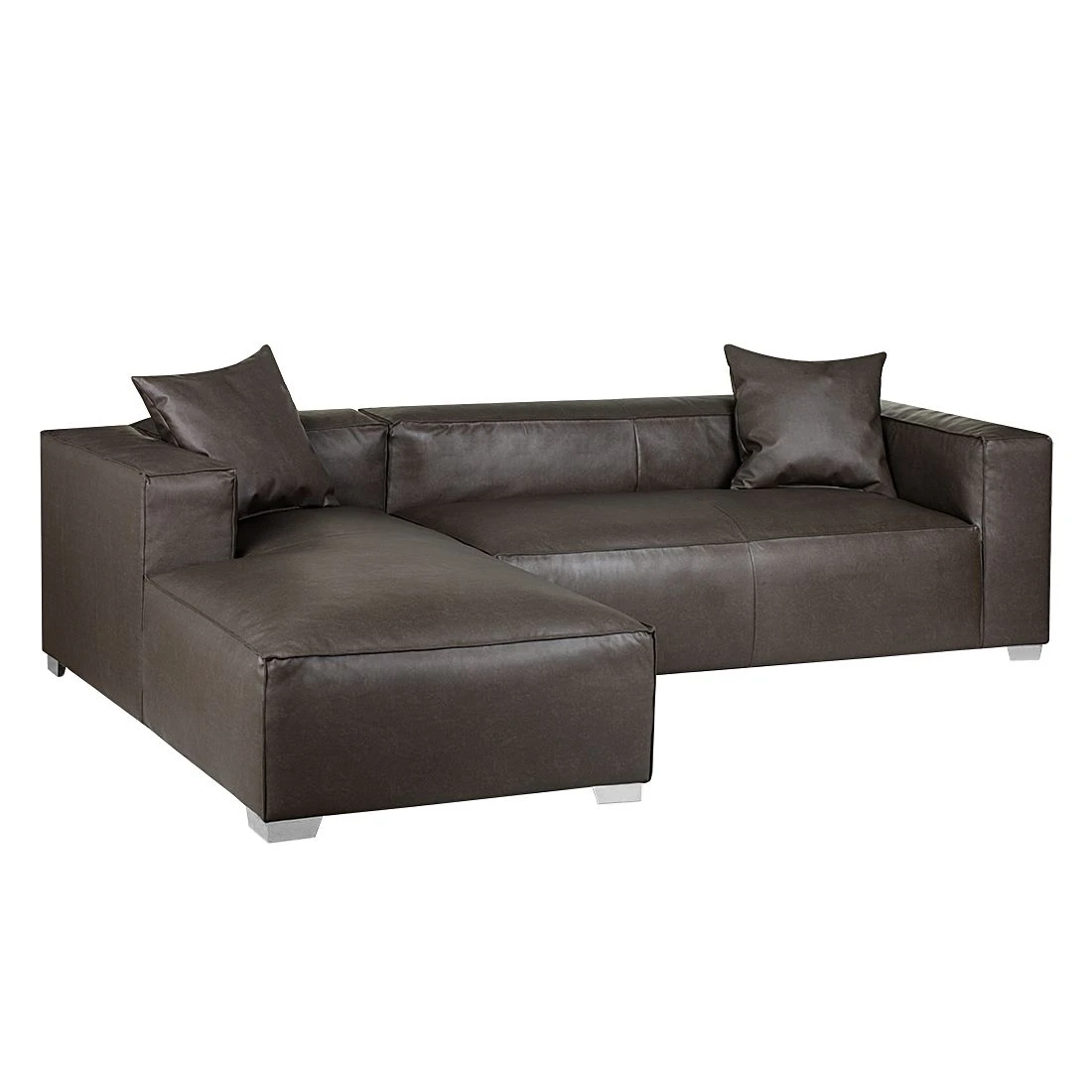 Loftscape Ecksofa Calli - Kunstleder Dunkelbraun - Longchair davorstehend links 3 Loftscape Ecksofa Calli - Kunstleder Dunkelbraun - Longchair davorstehend links – Bild 3