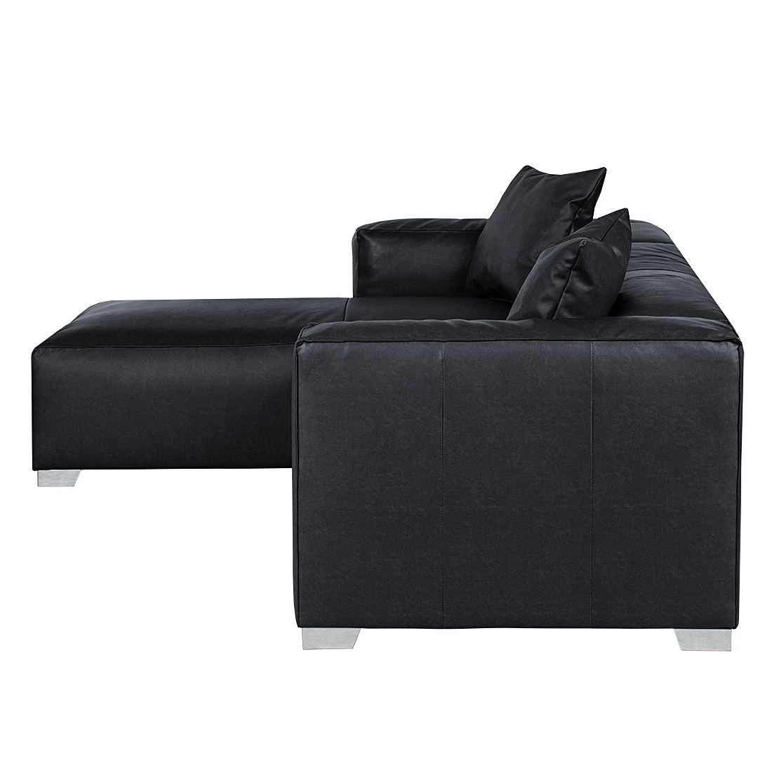 Loftscape Ecksofa Calli - Kunstleder Schwarz - Longchair davorstehend links 4 Loftscape Ecksofa Calli - Kunstleder Schwarz - Longchair davorstehend links – Bild 4