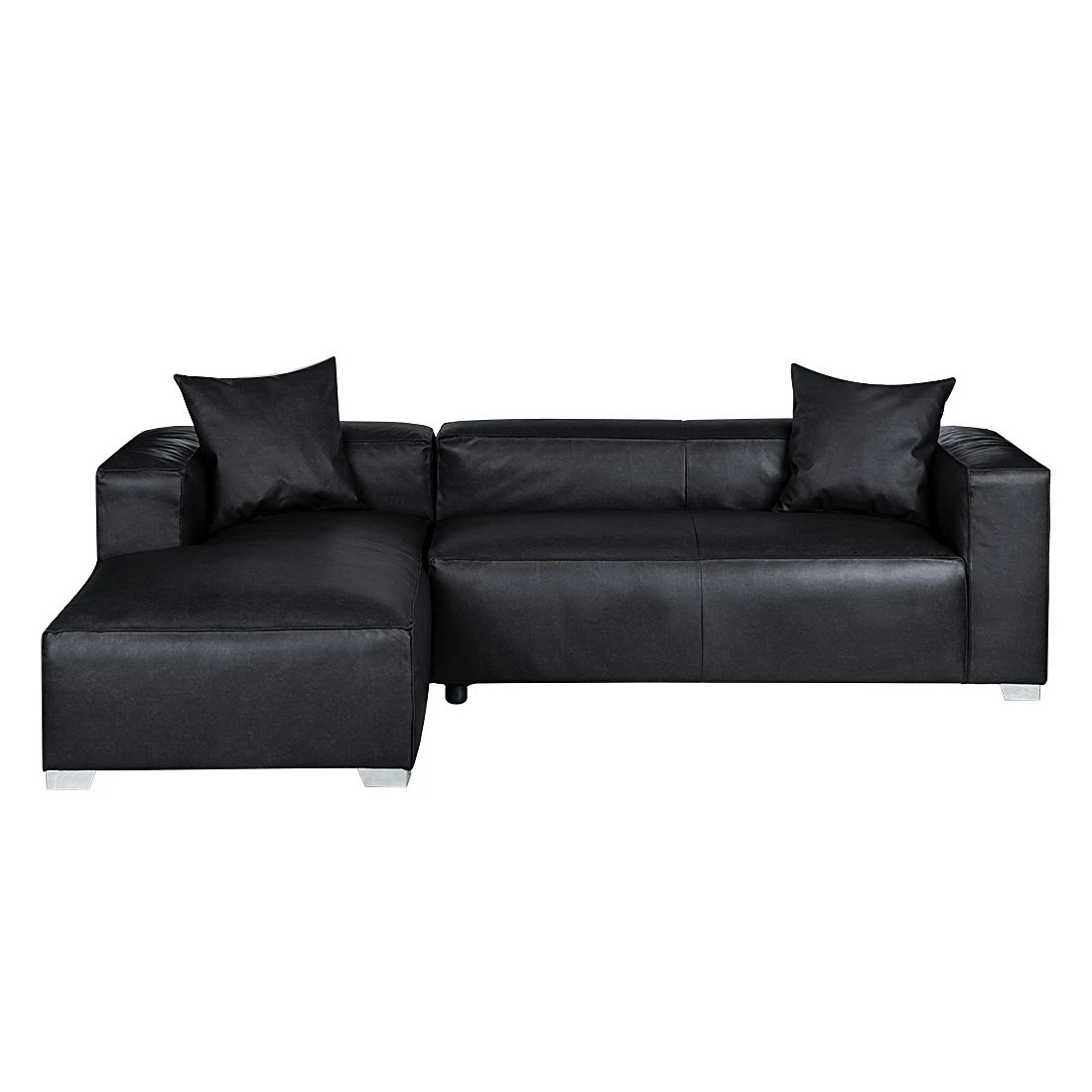 Loftscape Ecksofa Calli - Kunstleder Schwarz - Longchair davorstehend links 2 Loftscape Ecksofa Calli - Kunstleder Schwarz - Longchair davorstehend links – Bild 2