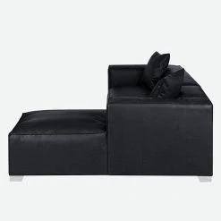 Loftscape Ecksofa Calli - Kunstleder Schwarz - Longchair davorstehend rechts -Wohnzimmermöbel boutique en ligne ecksofa calli kunstleder schwarz longchair davorstehend rechts 394694