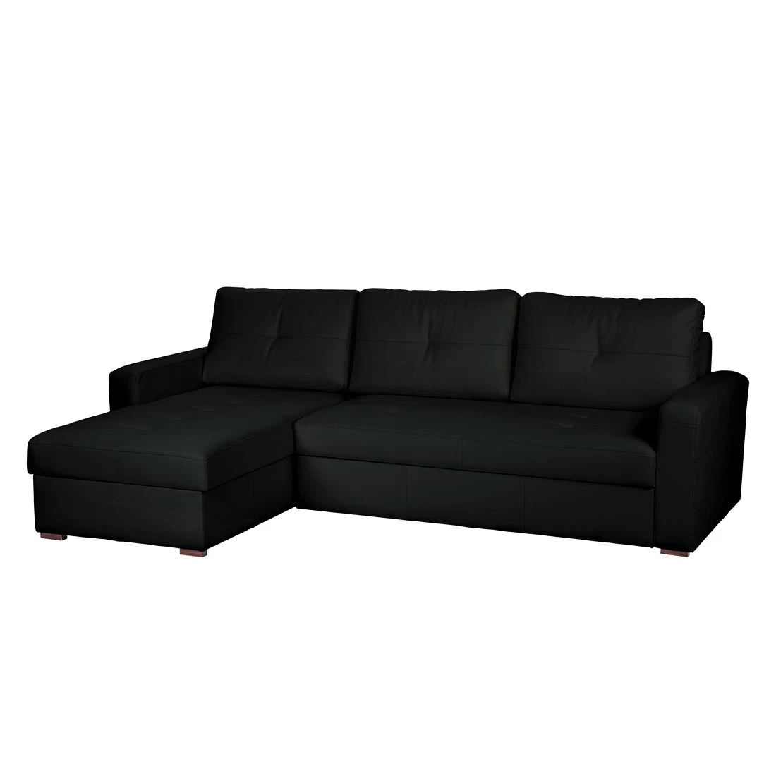 Fredriks Ecksofa Cavolo (mit Schlaffunktion) - Kunstleder Schwarz - Ottomane beidseitig montierbar 1 Fredriks Ecksofa Cavolo (mit Schlaffunktion) - Kunstleder Schwarz - Ottomane beidseitig montierbar