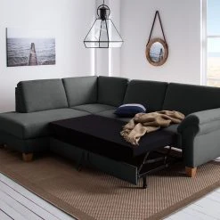Ars Natura Ecksofa Davao - Microfaser -Wohnzimmermöbel boutique en ligne ecksofa davao microfaser ottomane davorstehend links mit schlaffunktion dunkelgrau 4643568