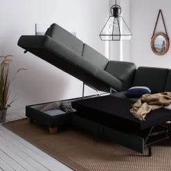 Ars Natura Ecksofa Davao - Microfaser -Wohnzimmermöbel boutique en ligne ecksofa davao microfaser ottomane davorstehend links mit schlaffunktion dunkelgrau 4643572