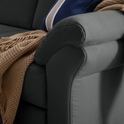 Ars Natura Ecksofa Davao - Microfaser -Wohnzimmermöbel boutique en ligne ecksofa davao microfaser ottomane davorstehend links ohne schlaffunktion dunkelgrau 4643416