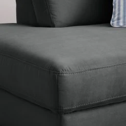 Ars Natura Ecksofa Davao - Microfaser -Wohnzimmermöbel boutique en ligne ecksofa davao microfaser ottomane davorstehend links ohne schlaffunktion dunkelgrau 4643424