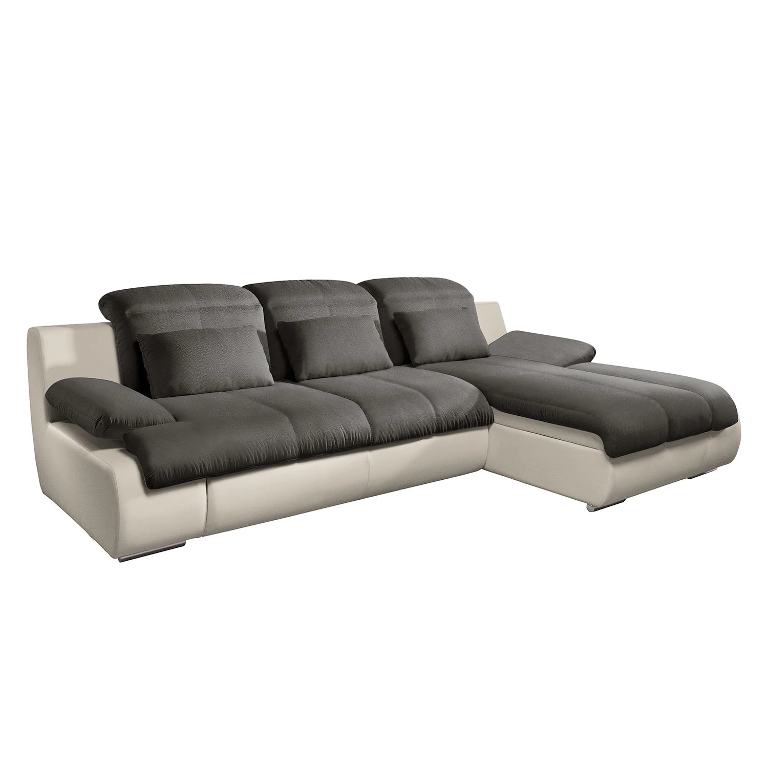 Cotta Ecksofa Delsbo Kunstleder / Flachgewebe - Beige / Anthrazit - Longchair davorstehend rechts 1 Cotta Ecksofa Delsbo Kunstleder / Flachgewebe - Beige / Anthrazit - Longchair davorstehend rechts