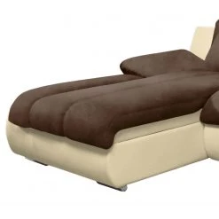 Cotta Ecksofa Delsbo Kunstleder / Microfaser - Creme / Braun - Longchair davorstehend links -Wohnzimmermöbel boutique en ligne ecksofa delsbo mit schlaffunktion kunstleder microfaser longchair davorstehend links creme braun 3511253