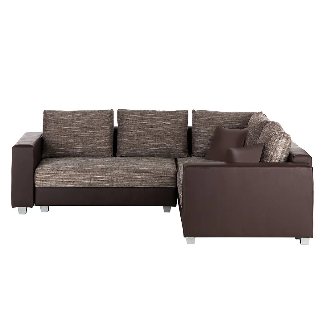 Fredriks Ecksofa Dublin I (mit Schlaffunktion) - Kunstleder/Strukturstoff - Dunkelbraun / Cappuccino - Breite: 254 cm 4 Fredriks Ecksofa Dublin I (mit Schlaffunktion) - Kunstleder/Strukturstoff - Dunkelbraun / Cappuccino - Breite: 254 cm – Bild 4