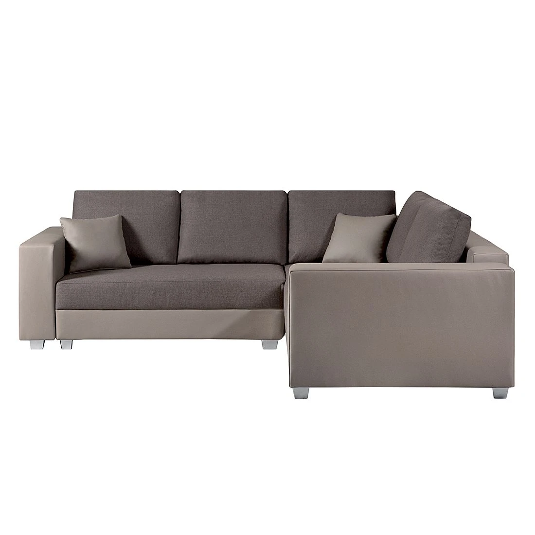 Fredriks Ecksofa Dublin I (mit Schlaffunktion) - Kunstleder/Strukturstoff - Taupe / Braun - Breite: 254 cm 3 Fredriks Ecksofa Dublin I (mit Schlaffunktion) - Kunstleder/Strukturstoff - Taupe / Braun - Breite: 254 cm – Bild 3