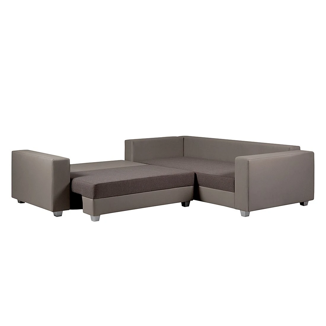 Fredriks Ecksofa Dublin I (mit Schlaffunktion) - Kunstleder/Strukturstoff - Taupe / Braun - Breite: 254 cm 2 Fredriks Ecksofa Dublin I (mit Schlaffunktion) - Kunstleder/Strukturstoff - Taupe / Braun - Breite: 254 cm – Bild 2