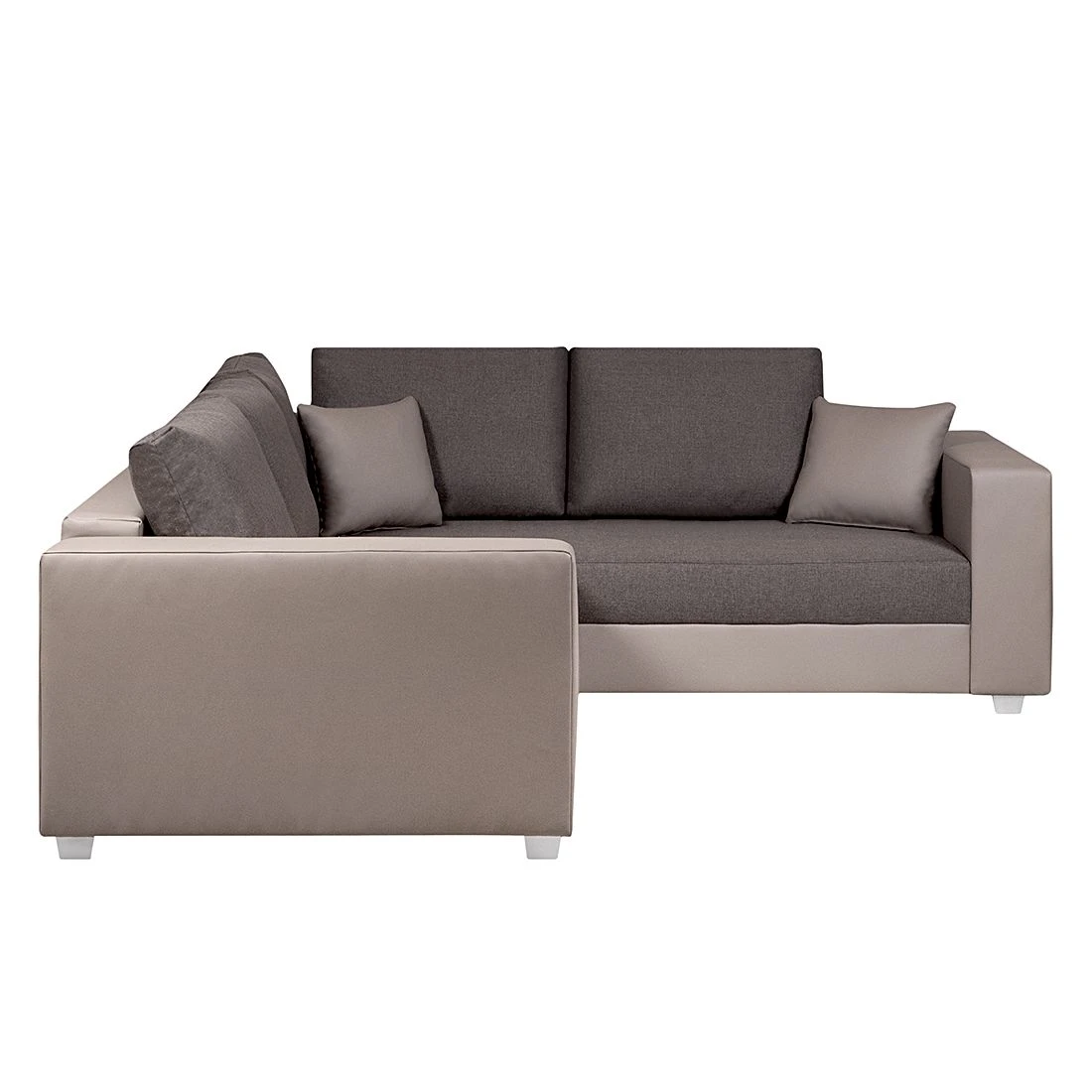 Fredriks Ecksofa Dublin I (mit Schlaffunktion) - Kunstleder/Strukturstoff - Taupe / Braun - Breite: 254 cm 4 Fredriks Ecksofa Dublin I (mit Schlaffunktion) - Kunstleder/Strukturstoff - Taupe / Braun - Breite: 254 cm – Bild 4