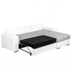 Fredriks Ecksofa Dulmen - mit Schlaffunktion / beidseitig montierbar - Kunstleder/Strukturstoff - Weiß / Hellgrau -Wohnzimmermöbel boutique en ligne ecksofa dulmen mit schlaffunktion beidseitig montierbar kunstleder strukturstoff weiss hellgrau 4964984