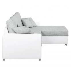 Fredriks Ecksofa Dulmen - mit Schlaffunktion / beidseitig montierbar - Kunstleder/Strukturstoff - Weiß / Hellgrau -Wohnzimmermöbel boutique en ligne ecksofa dulmen mit schlaffunktion beidseitig montierbar kunstleder strukturstoff weiss hellgrau 4964996