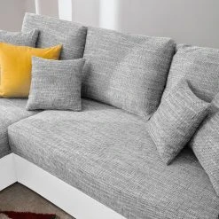 Fredriks Ecksofa Dulmen - mit Schlaffunktion / beidseitig montierbar - Kunstleder/Strukturstoff - Weiß / Hellgrau -Wohnzimmermöbel boutique en ligne ecksofa dulmen mit schlaffunktion beidseitig montierbar kunstleder strukturstoff weiss hellgrau 4965048