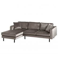 Eva Padberg Collection Ecksofa Edina Samt - Muskat - Longchair davorstehend links - Ohne Hocker
