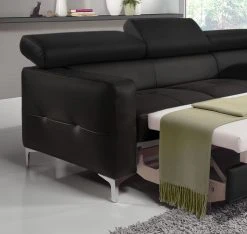 Cotta Ecksofa Eduardo I Echtleder - Schwarz - Longchair davorstehend rechts - Bettkasten - Schlaffunktion -Wohnzimmermöbel boutique en ligne ecksofa eduardo i echtleder longchair ottomane davorstehend rechts mit schlaffunktion schwarz 4905988