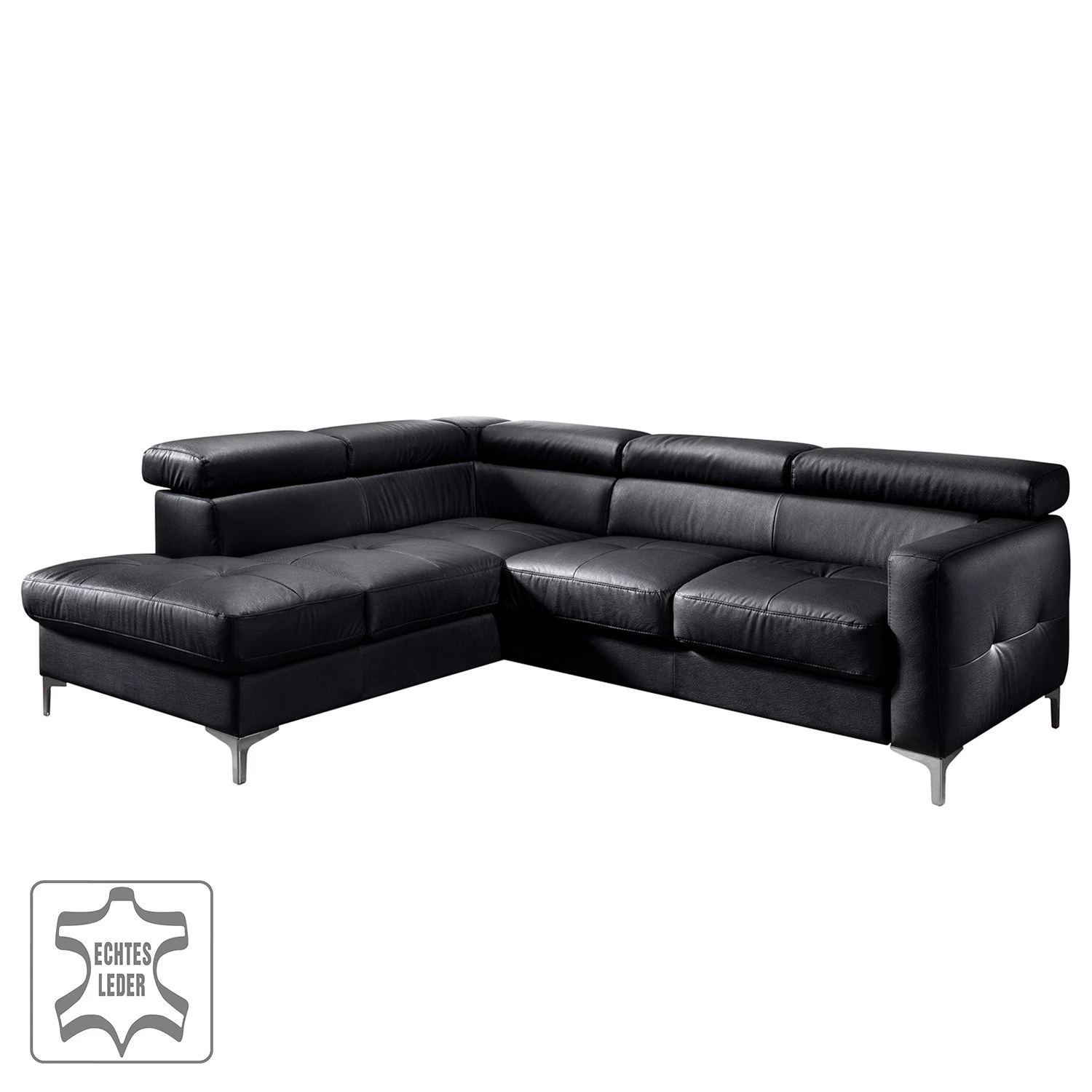 Cotta Ecksofa Eduardo II Echtleder - Schwarz - Longchair davorstehend links - Bettkasten - Schlaffunktion 2 Cotta Ecksofa Eduardo II Echtleder - Schwarz - Longchair davorstehend links - Bettkasten - Schlaffunktion – Bild 2