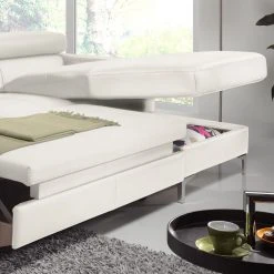 Cotta Ecksofa Eduardo Kunstleder - Weiß - Longchair davorstehend rechts - Bettkasten - Schlaffunktion -Wohnzimmermöbel boutique en ligne ecksofa eduardo kunstleder longchair ottomane davorstehend rechts mit schlaffunktion weiss 3465389
