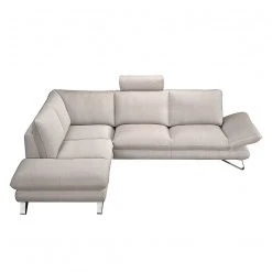 Fredriks Ecksofa Enzo - Strukturstoff Beige - Ottomane davorstehend links - Mit 2 Kopfstützen -Wohnzimmermöbel boutique en ligne ecksofa enzo strukturstoff beige ottomane davorstehend links 417989