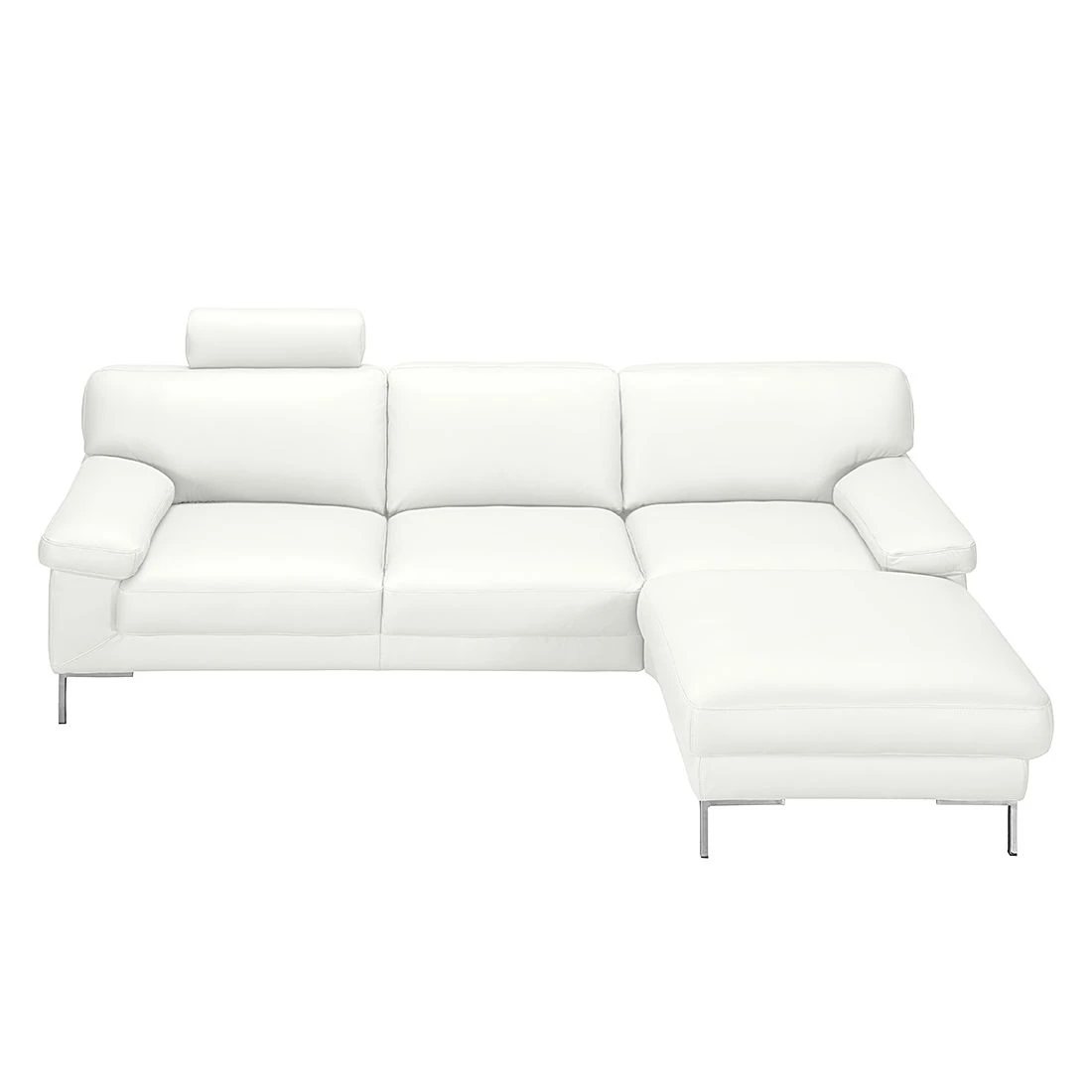 Ars manufacti Ecksofa Parlin Echtleder - Weiß - Longchair davorstehend rechts - Mit Kopfstütze 3 Ars manufacti Ecksofa Parlin Echtleder - Weiß - Longchair davorstehend rechts - Mit Kopfstütze – Bild 3