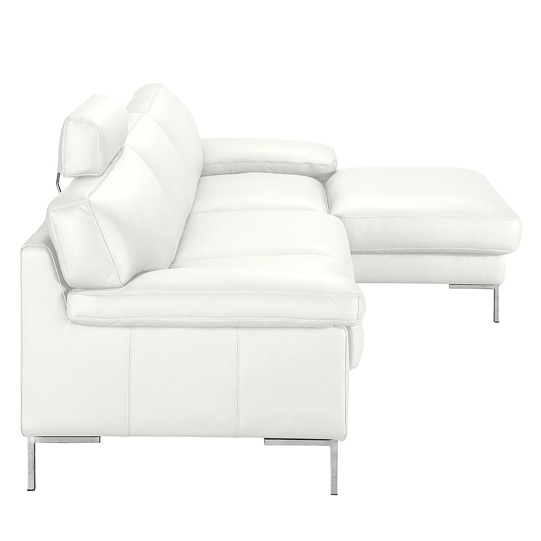 Ars manufacti Ecksofa Parlin Echtleder - Weiß - Longchair davorstehend rechts - Mit Kopfstütze 5 Ars manufacti Ecksofa Parlin Echtleder - Weiß - Longchair davorstehend rechts - Mit Kopfstütze – Bild 5