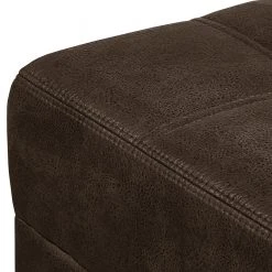 Ars manufacti Ecksofa Flesk Antiklederlook - Braun - Ottomane davorstehend links - Mit Hocker -Wohnzimmermöbel boutique en ligne ecksofa flesk microfaser mit hocker braun 4284496