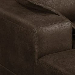 Ars manufacti Ecksofa Flesk Antiklederlook - Braun - Ottomane davorstehend links - Mit Hocker -Wohnzimmermöbel boutique en ligne ecksofa flesk microfaser mit hocker braun 4284524