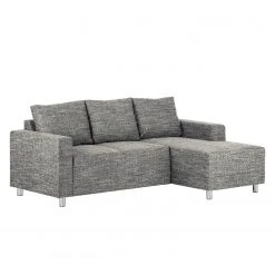 Loftscape Ecksofa Greenwood - Strukturstoff Lawan: Grau - Longchair davorstehend rechts