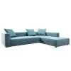 Tom Tailor Ecksofa Heaven Casual XL Webstoff - Aqua - Longchair davorstehend rechts - Keine Funktion