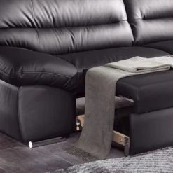 Cotta Ecksofa Howard (mit Schlaffunktion) - Kunstleder Schwarz - Bettfunktion davorstehend links -Wohnzimmermöbel boutique en ligne ecksofa howard mit schlaffunktion kunstleder schwarz bettfunktion davorstehend links 426816