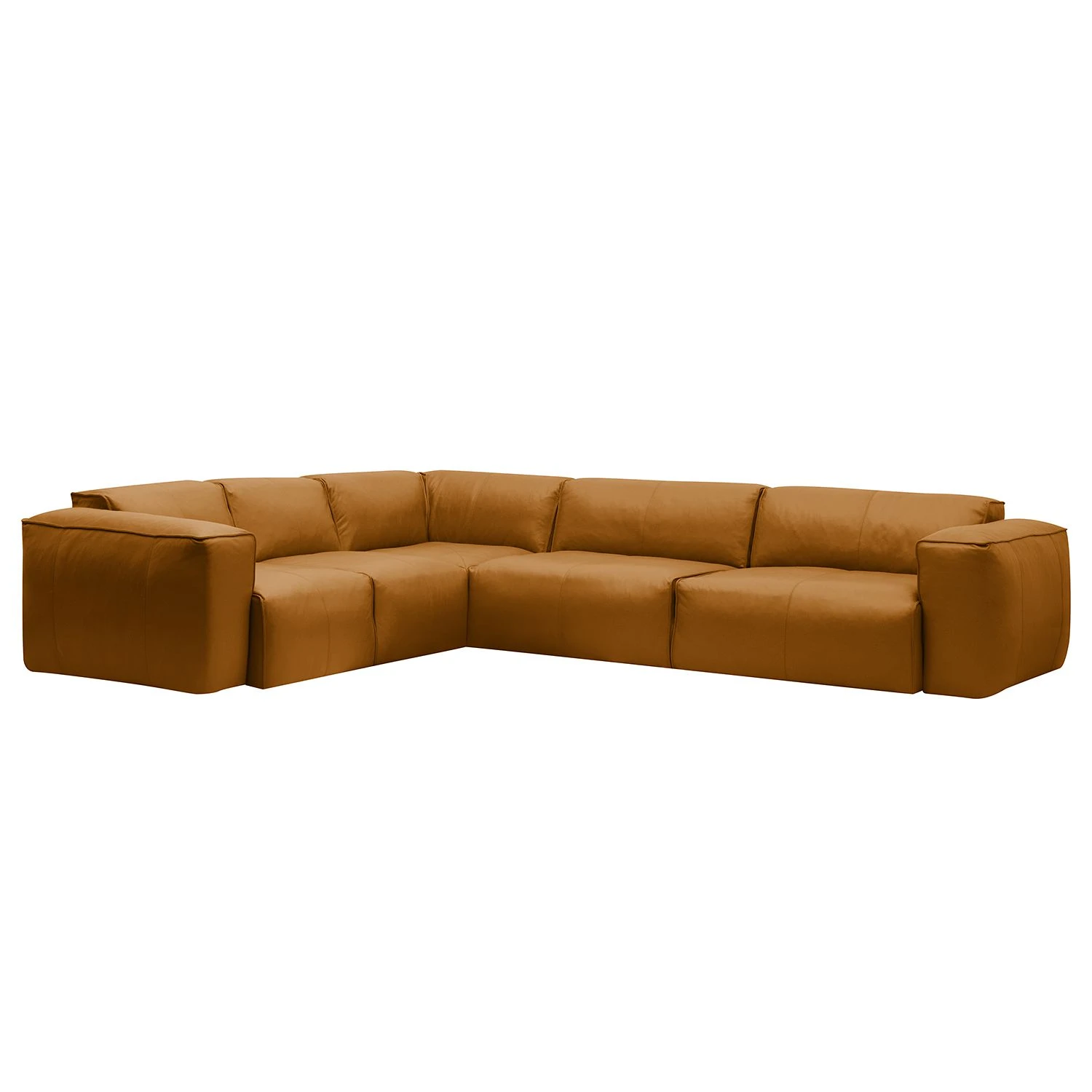 Studio Copenhagen Ecksofa HUDSON mit Rundecke - Echtleder Neka: Cognac - Ecke davorstehend links 1 Studio Copenhagen Ecksofa HUDSON mit Rundecke - Echtleder Neka: Cognac - Ecke davorstehend links