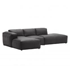 Studio Copenhagen Ecksofa HUDSON mit Chaiselongue - Echtleder Neka: Grau - Longchair davorstehend links -Wohnzimmermöbel boutique en ligne ecksofa hudson viii echtleder longchair ottomane davorstehend links grau 3841484
