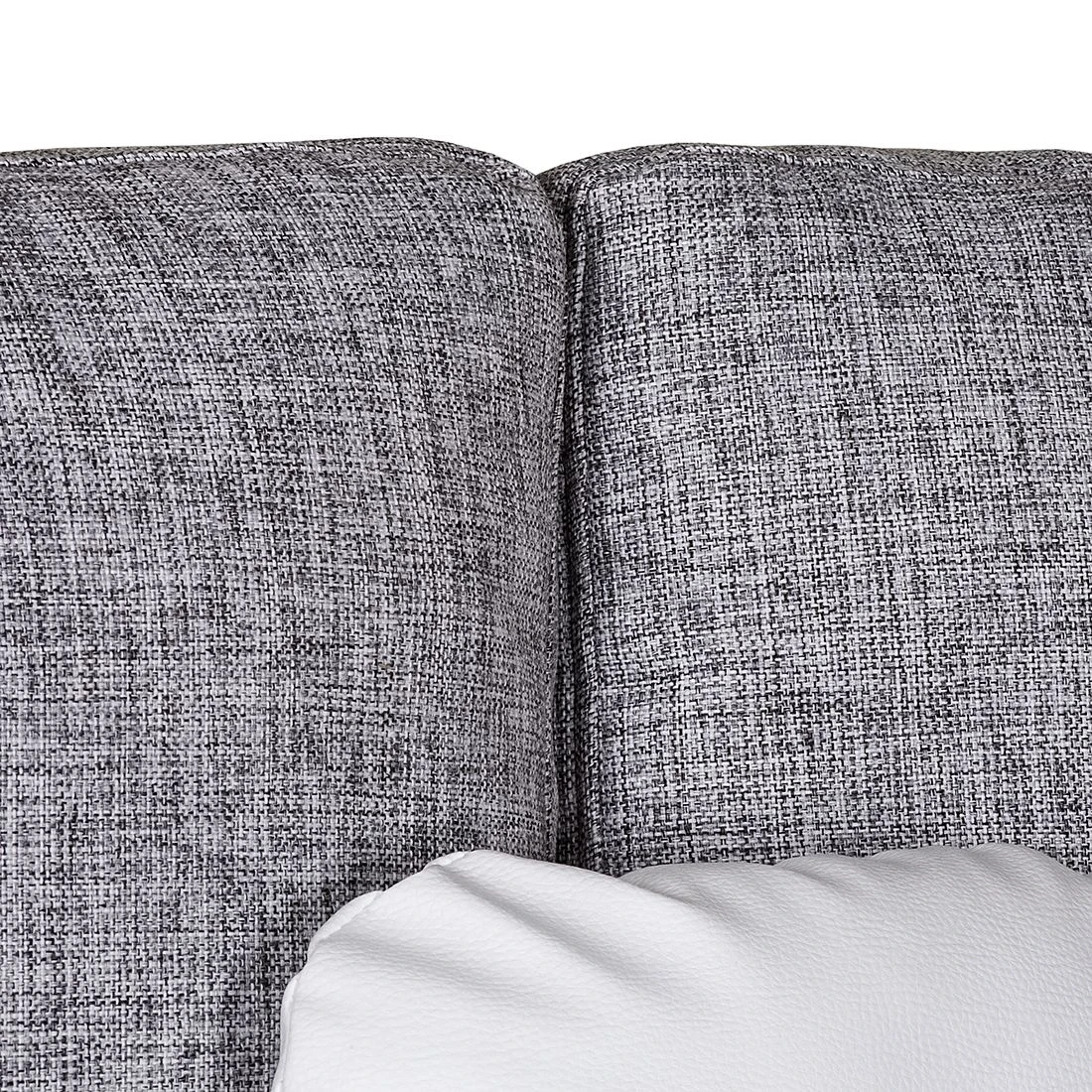 Roomscape Ecksofa Ilona (mit Schlaffunktion) - Kunstleder / Webstoff Weiß / Grau - Longchair davorstehend links 10 Roomscape Ecksofa Ilona (mit Schlaffunktion) - Kunstleder / Webstoff Weiß / Grau - Longchair davorstehend links – Bild 10