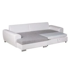 Roomscape Ecksofa Ilona (mit Schlaffunktion) - Kunstleder / Webstoff Weiß / Grau - Longchair davorstehend links 15 Roomscape Ecksofa Ilona (mit Schlaffunktion) - Kunstleder / Webstoff Weiß / Grau - Longchair davorstehend links -Wohnzimmermöbel boutique en ligne ecksofa ilona mit schlaffunktion kunstleder weiss webstoff grau ottomane davorstehend links 382960