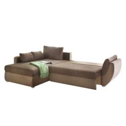 Home Design Ecksofa Kuhmo - Strukturstoff/Microfaser Braun - Ottomane beidseitig montierbar -Wohnzimmermöbel boutique en ligne ecksofa kuhmo strukturstoff microfaser braun ottomane davorstehend links 255576