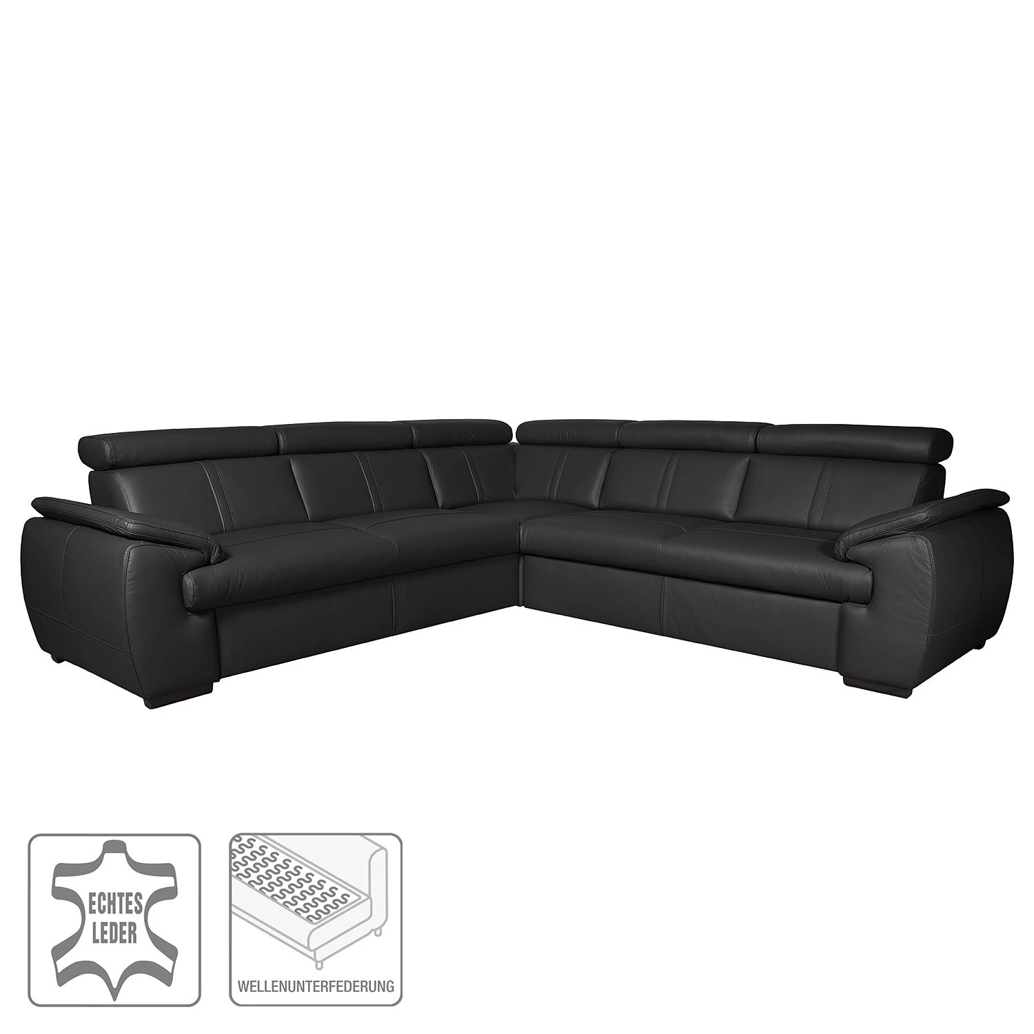 Loftscape Ecksofa Olival II Echtleder - Schwarz 2 Loftscape Ecksofa Olival II Echtleder - Schwarz – Bild 2