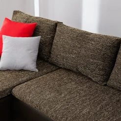 Fredriks Ecksofa Laza - mit Schlaffunktion - Kunstleder / Webstoff - Dunkelbraun / Cappuccino - Longchair davorstehend links -Wohnzimmermöbel boutique en ligne ecksofa laza mit schlaffunktion kunstleder webstoff longchair davorstehend links dunkelbraun cappuccino 4973296