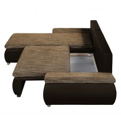 Fredriks Ecksofa Laza - mit Schlaffunktion - Kunstleder / Webstoff - Dunkelbraun / Cappuccino - Longchair davorstehend links -Wohnzimmermöbel boutique en ligne ecksofa laza mit schlaffunktion kunstleder webstoff longchair davorstehend links dunkelbraun cappuccino 4973344