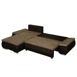 Fredriks Ecksofa Laza - mit Schlaffunktion - Kunstleder / Webstoff - Dunkelbraun / Cappuccino - Longchair davorstehend links -Wohnzimmermöbel boutique en ligne ecksofa laza mit schlaffunktion kunstleder webstoff longchair davorstehend links dunkelbraun cappuccino 4973348