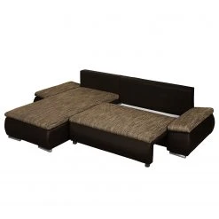 Fredriks Ecksofa Laza - mit Schlaffunktion - Kunstleder / Webstoff - Dunkelbraun / Cappuccino - Longchair davorstehend links -Wohnzimmermöbel boutique en ligne ecksofa laza mit schlaffunktion kunstleder webstoff longchair davorstehend links dunkelbraun cappuccino 4973352