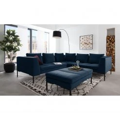 Studio Copenhagen Ecksofa Madison II - Samt - Samt Shyla: Dunkelblau - Ecke davorstehend links -Wohnzimmermöbel boutique en ligne ecksofa madison ii samt 3 sitzer davorstehend links stoff shyla dunkelblau 5169456