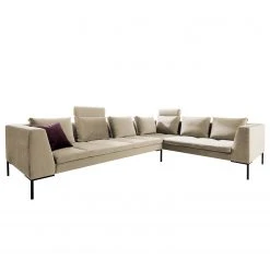 Studio Copenhagen Ecksofa Madison III - Samt - Samt Shyla: Beige - Ecke davorstehend rechts